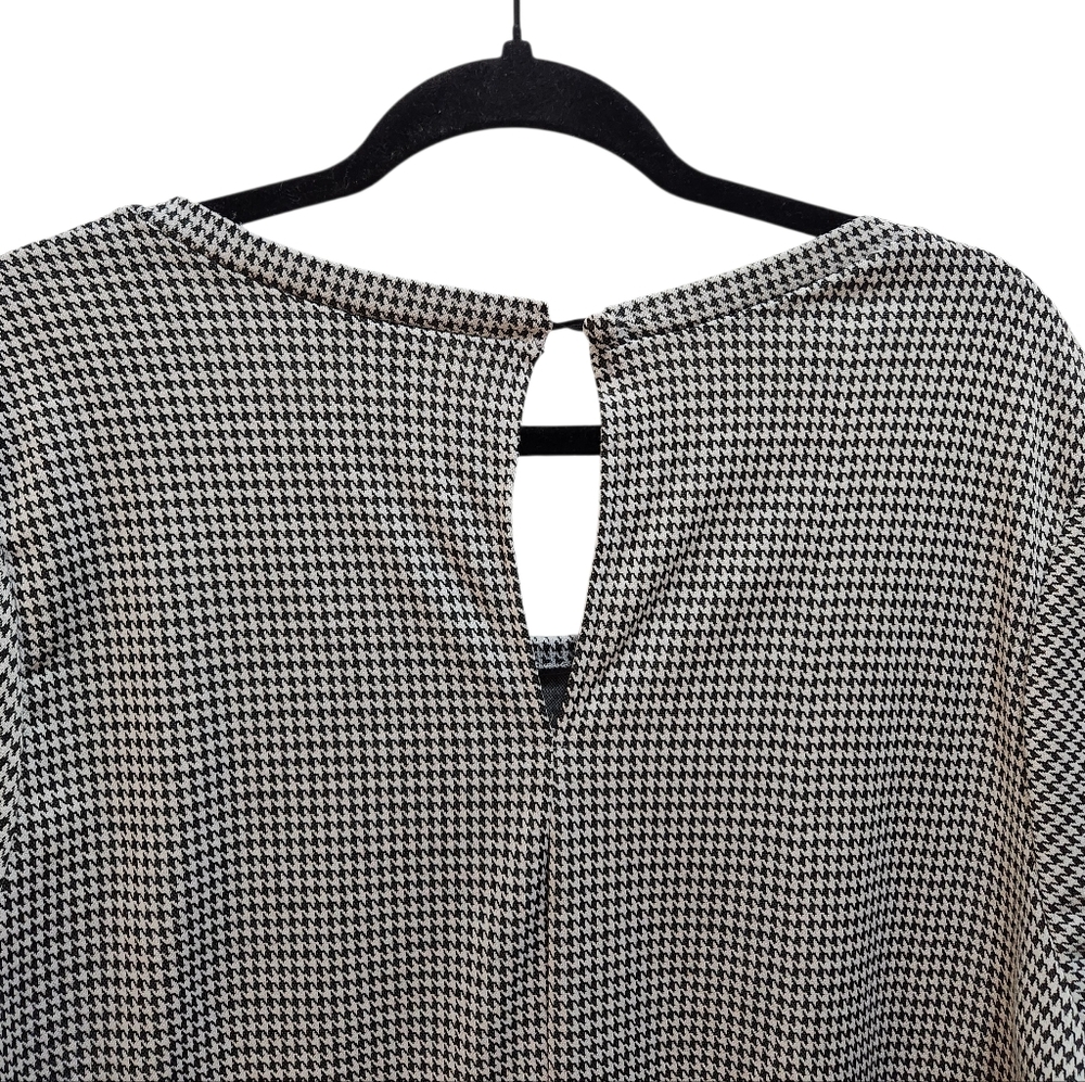 TORRID Peplum Dress Double Knit Black Gray Houndstooth Retro Vibe Pinup Plus 2X - Picture 5 of 6